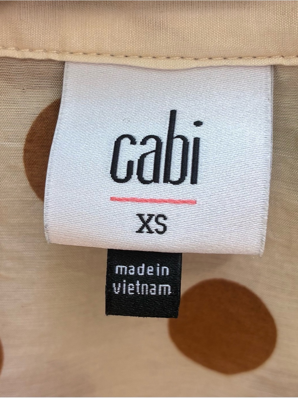 CAbi Cream and Brown Polka Dot Short Sleeve Button-Down - Picture 2 of 5